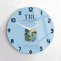 Thumbnail for Fuaʻamotu International Airport (TBU) design on light blue no frame wall clock