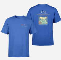 Thumbnail for Saint John Airport (YSJ) design printed on blue double-side t-shirt