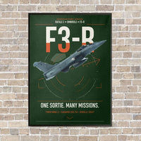Thumbnail for Dassault Rafale C — F3-R standard vertical canvas print - framed - dark green background