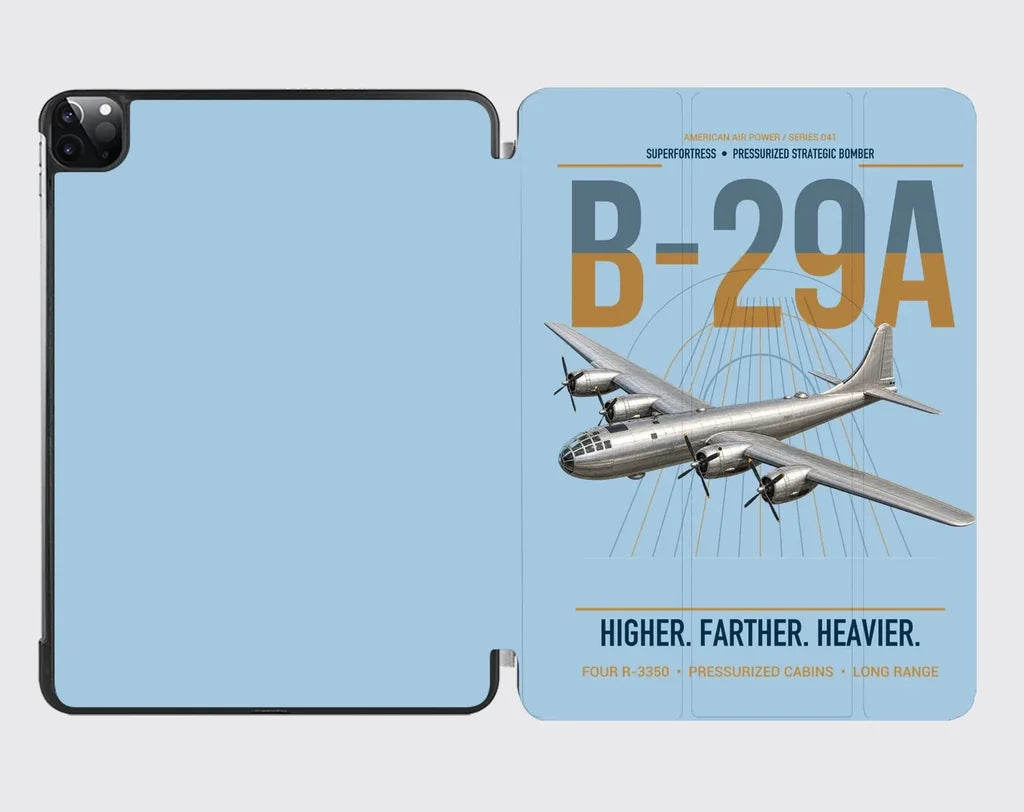 B-29A Superfortress design on light blue ipad tablet case