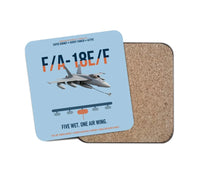 Thumbnail for F A-18E F Buddy Tanker design on light blue 1 piece coaster
