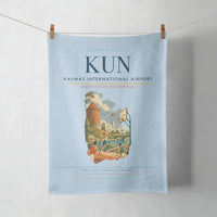 Thumbnail for Kaunas International Airport (KUN) design on light blue towel