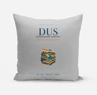 Thumbnail for Düsseldorf Airport (DUS) design on light gray pillow