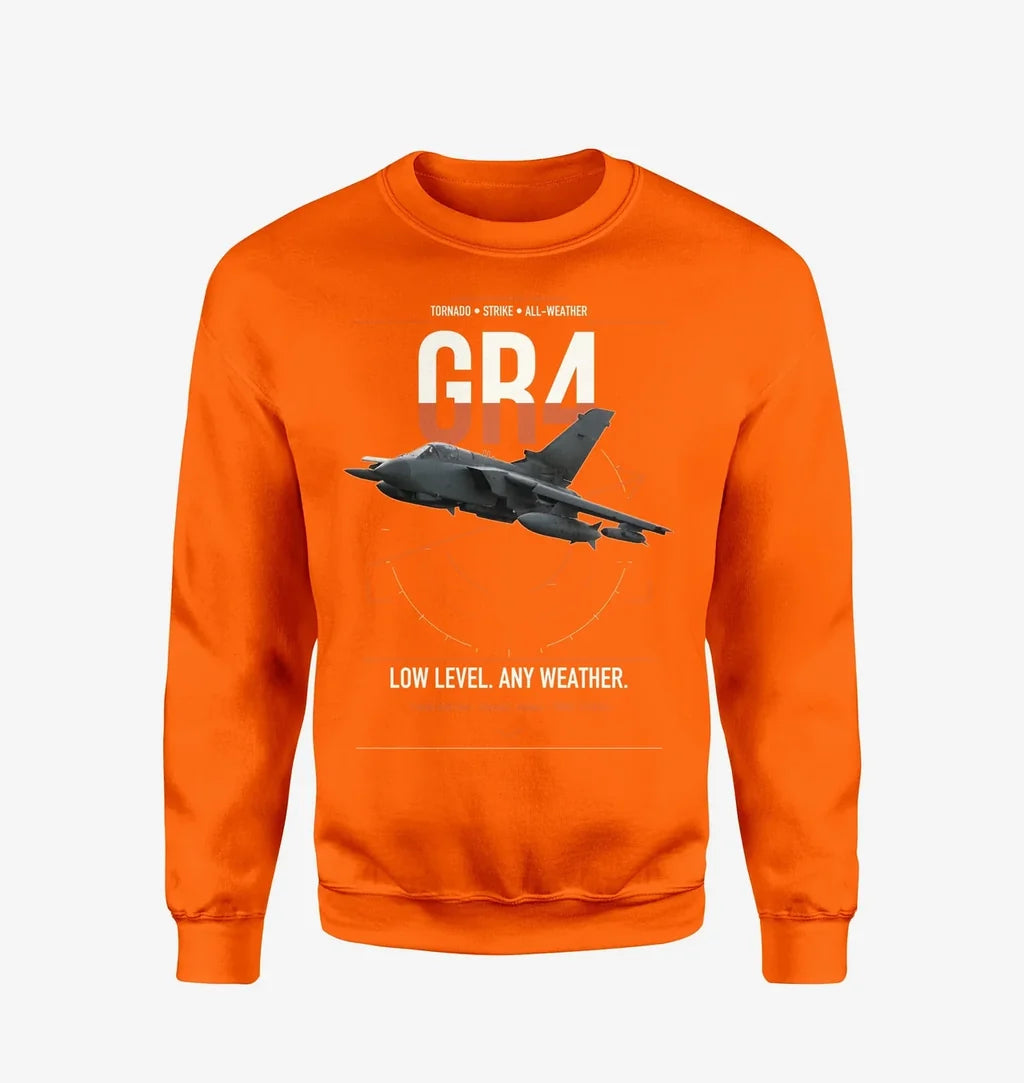 Panavia Tornado GR4 design on orange sweatshirt