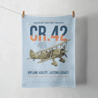 Thumbnail for Fiat CR.42 Falco design on light blue towel