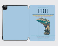 Thumbnail for Manas International Airport (FRU) design on light blue ipad tablet case