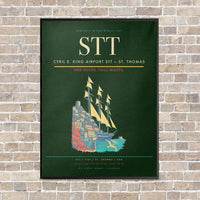 Thumbnail for Cyril E. King Airport STT — St. Thomas vertical canvas print - framed - dark green background