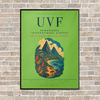 Thumbnail for Hewanorra International Airport UVF vertical canvas print - framed - light green background