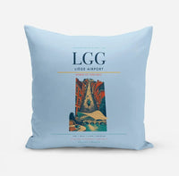 Thumbnail for Liège Airport (LGG) design on light blue pillow