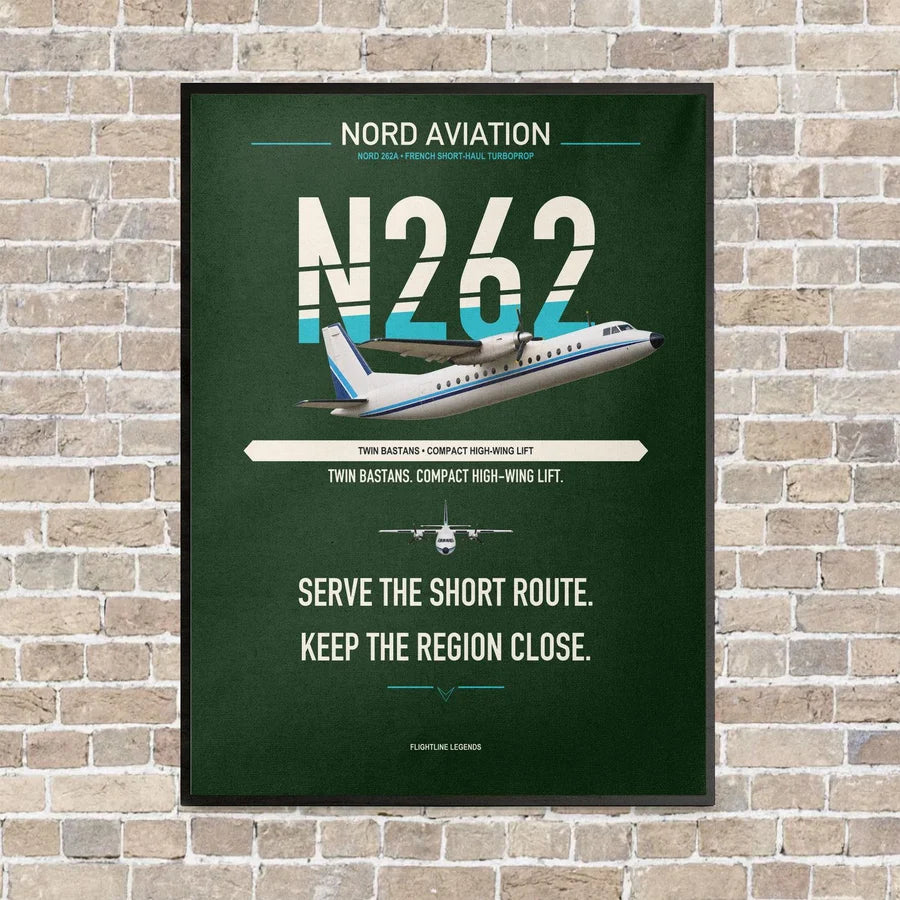 Nord 262A vertical canvas print - framed - dark green background