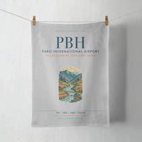 Thumbnail for Paro International Airport (PBH) design on light gray towel
