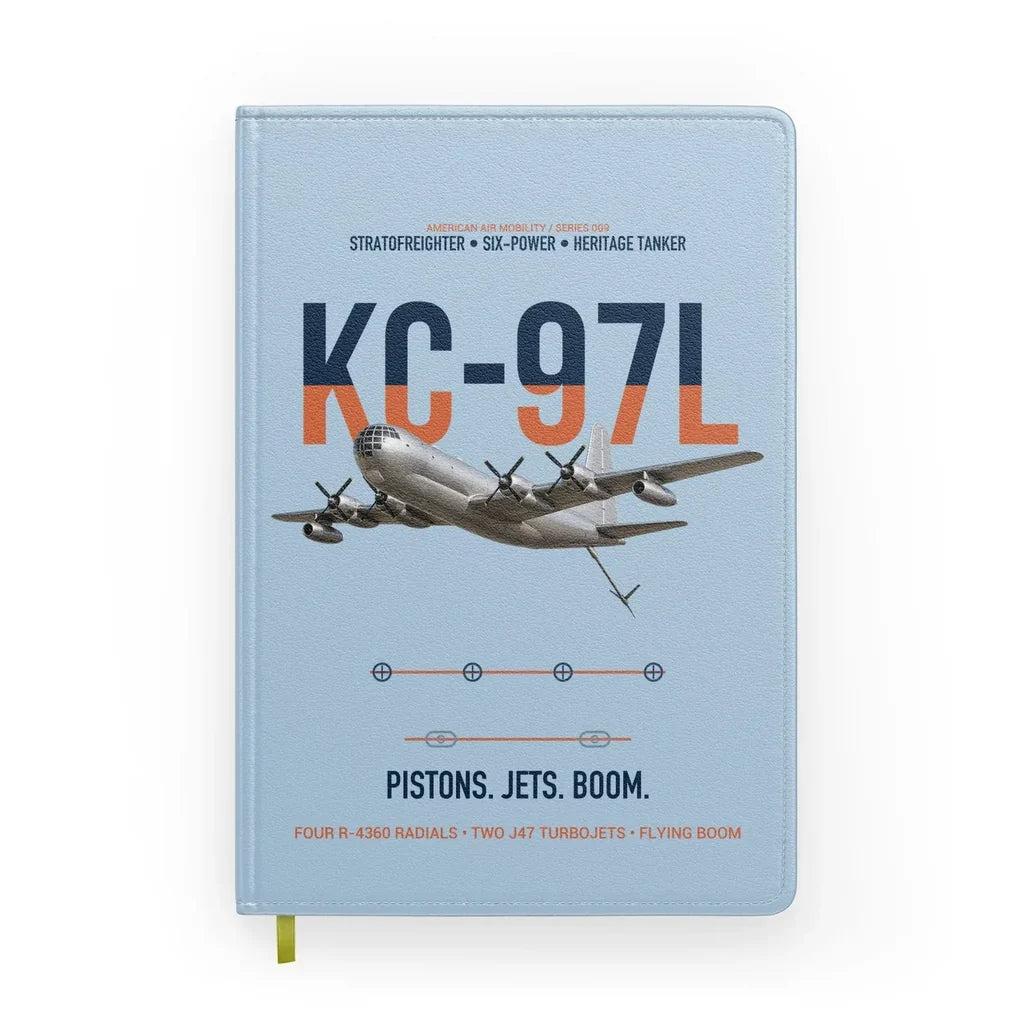 KC-97L STRATOFREIGHTER design on light blue notebook