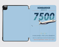 Thumbnail for Bombardier Global 7500 design on light blue ipad tablet case