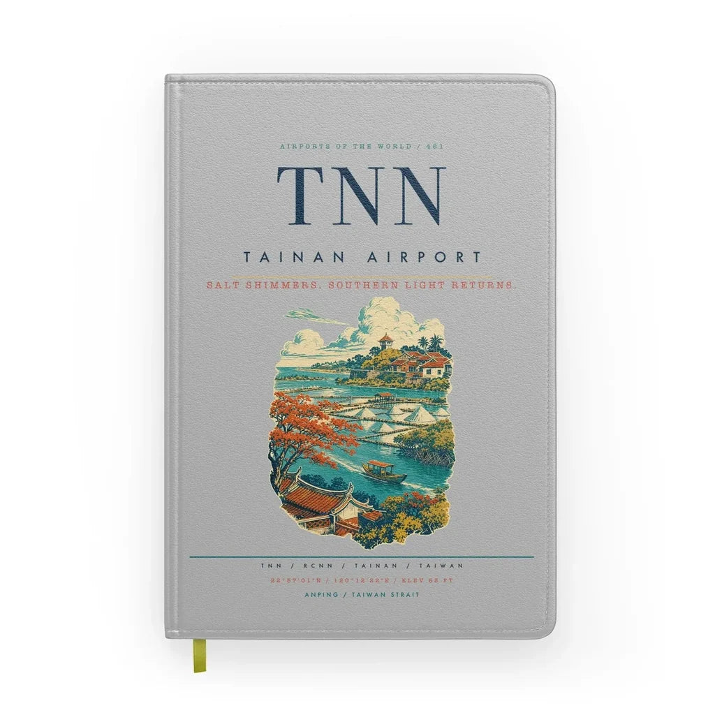 Tainan Airport (TNN) design on light gray notebook