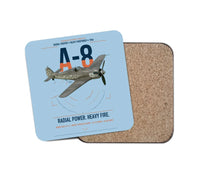 Thumbnail for Focke-Wulf Fw 190A-8 design on light blue 1 piece coaster