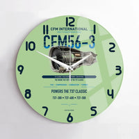 Thumbnail for CFM56-3 design on light green no frame wall clock