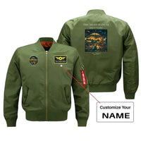 Thumbnail for VINTAGE G4049 - The Night Hangar - Bomber Jacket design on green+name
