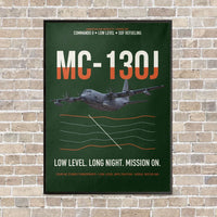 Thumbnail for MC-130J COMMANDO II vertical canvas print - framed - dark green background