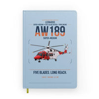Thumbnail for Leonardo AW189 design on light blue notebook
