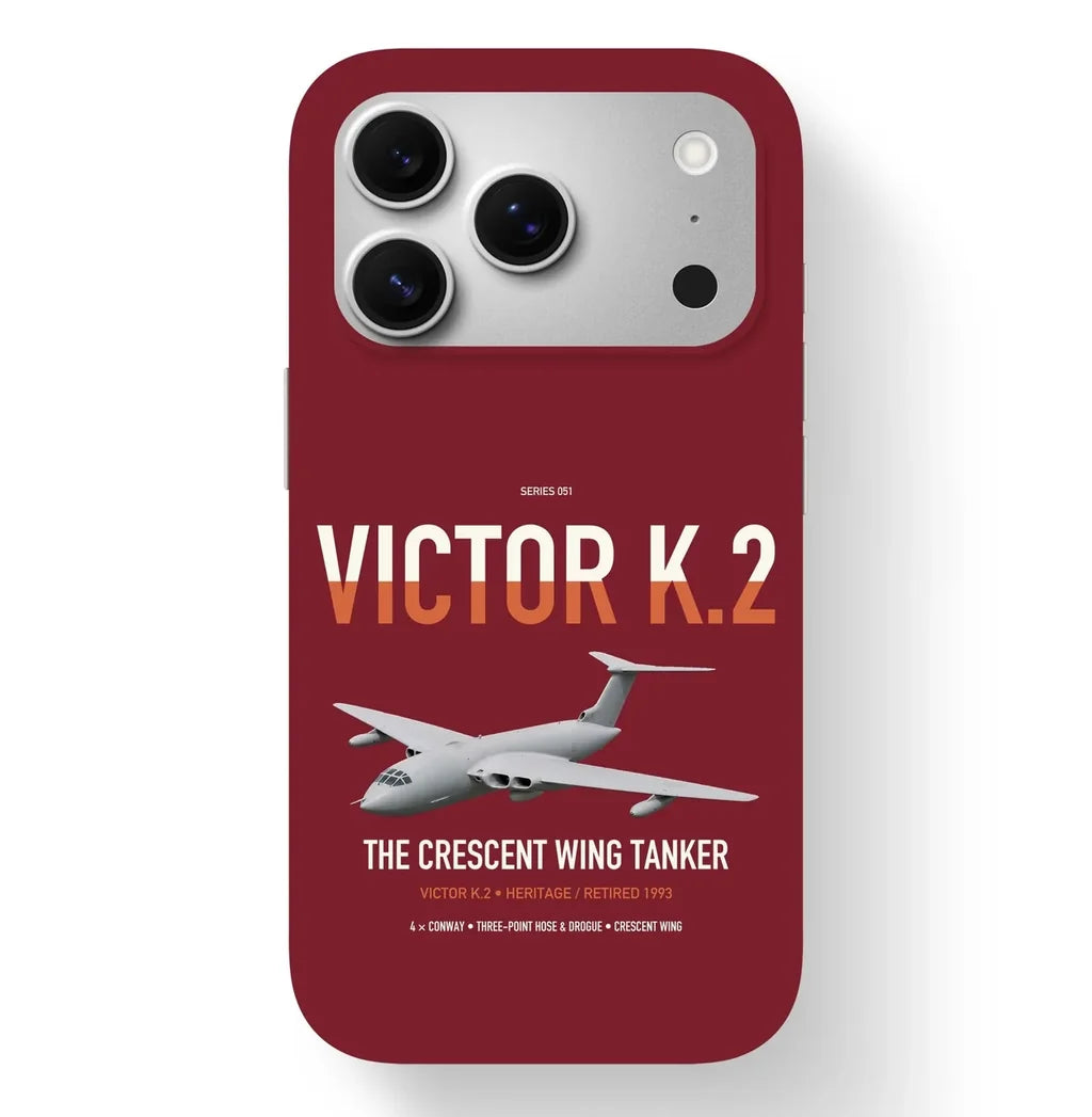 Handley Page Victor K.2 design on dark red magsafe iphone case, for iPhone 17 Pro