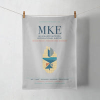 Thumbnail for Milwaukee Mitchell International Airport (MKE) design on light gray towel