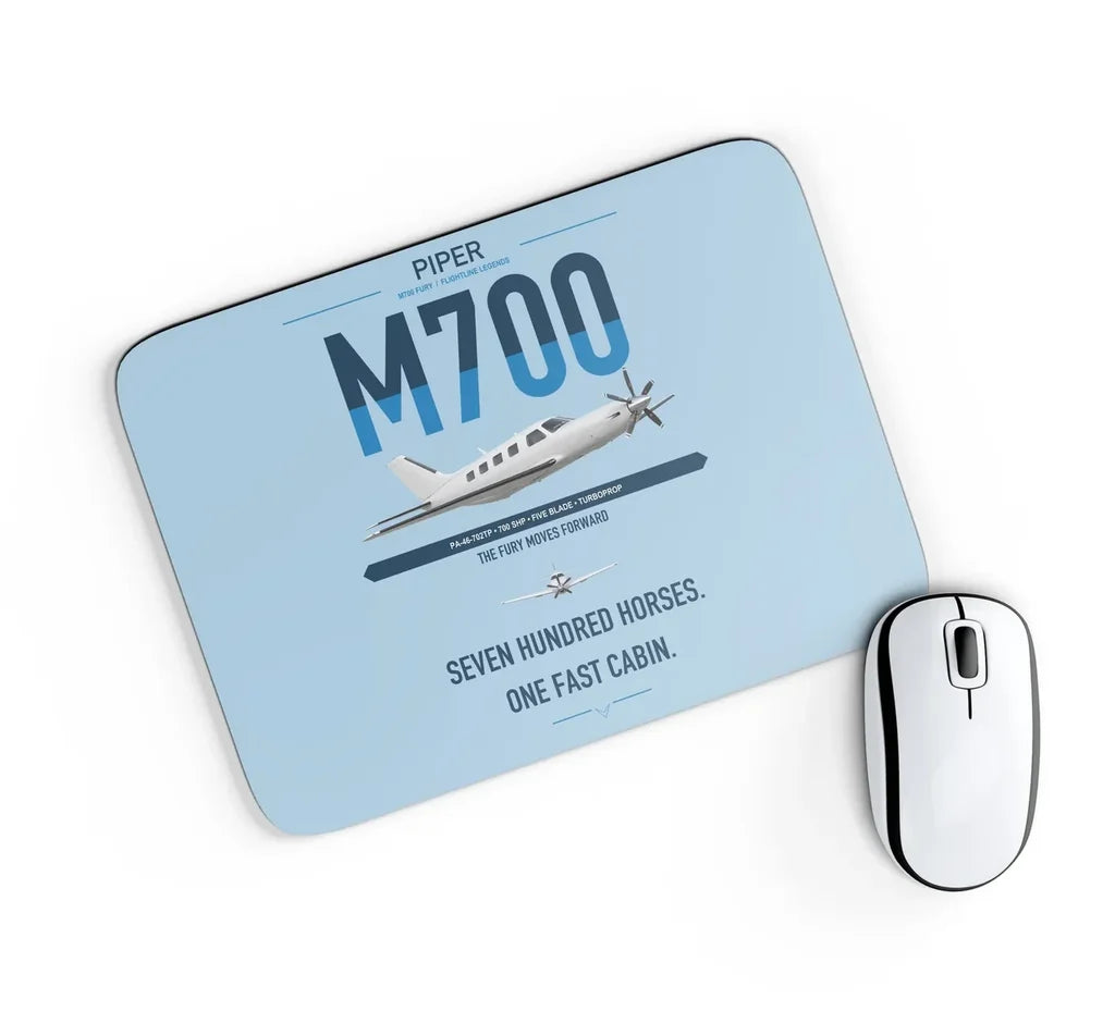 Piper M700 Fury design on light blue rectangle mouse pad