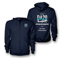 Thumbnail for Diamond DA20 design on navy blue premium zipped hoodie, double-side print