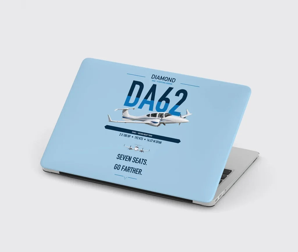 Diamond DA62 design on light blue MacBook case