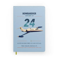 Thumbnail for Bombardier Learjet 24 design on light blue notebook