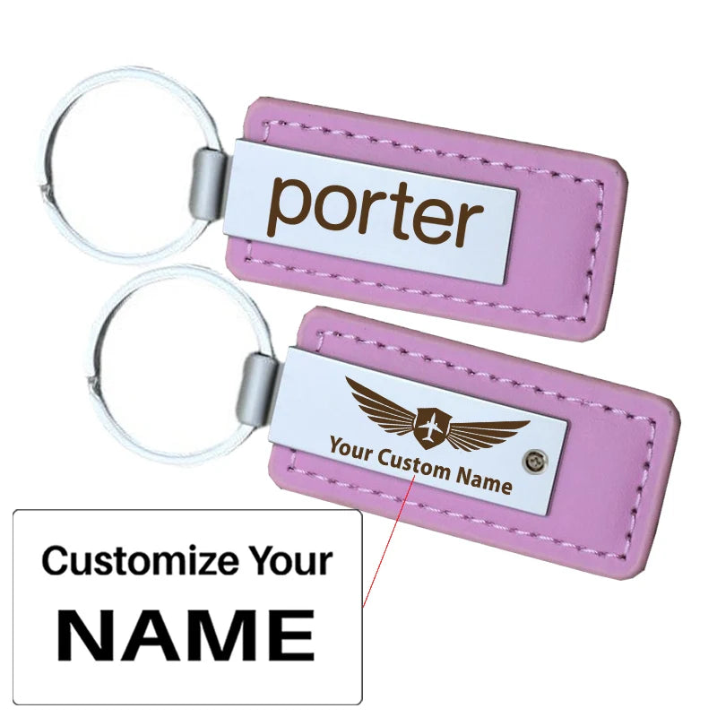 Customisable Porter Airlines Faux Leather Key Chain - view 5