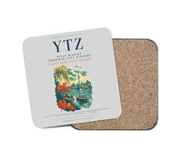 Thumbnail for Billy Bishop Toronto City Airport (YTZ) design on light gray 1 piece coaster