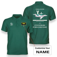 Thumbnail for Cessna Citation X+ design on green+name double-side polo t-shirt, double-side print
