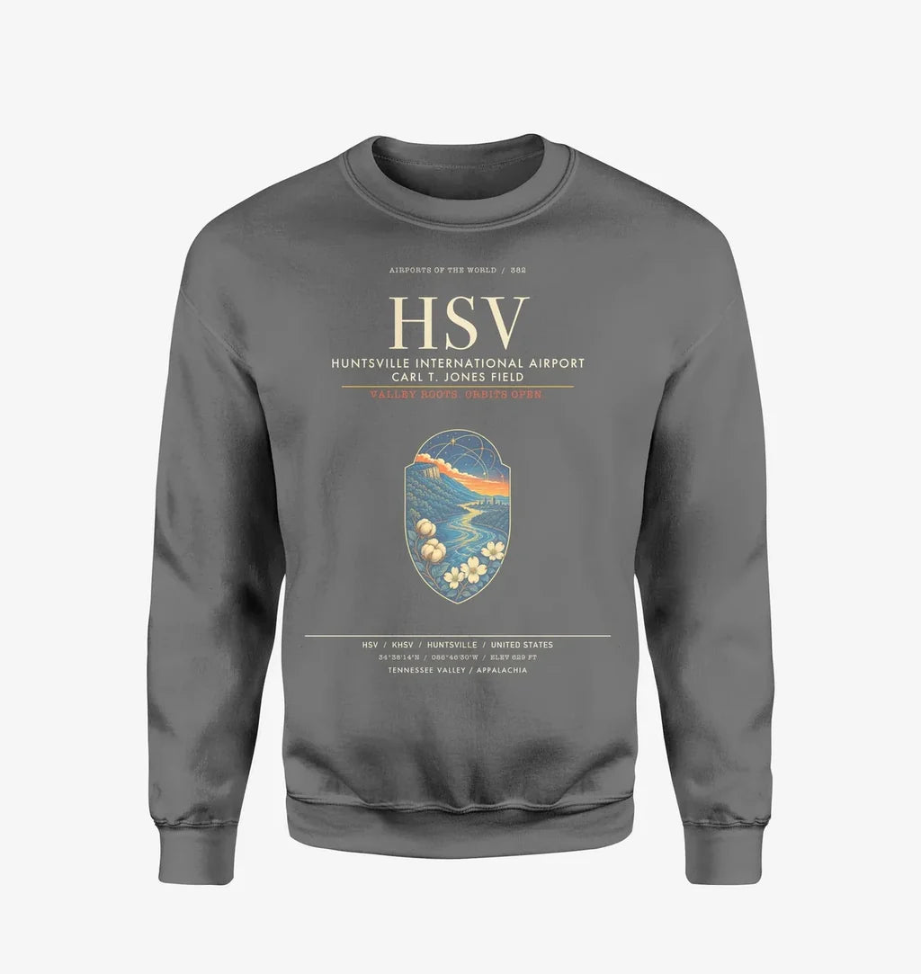 Huntsville International Airport HSV Sweatshirt - Gray