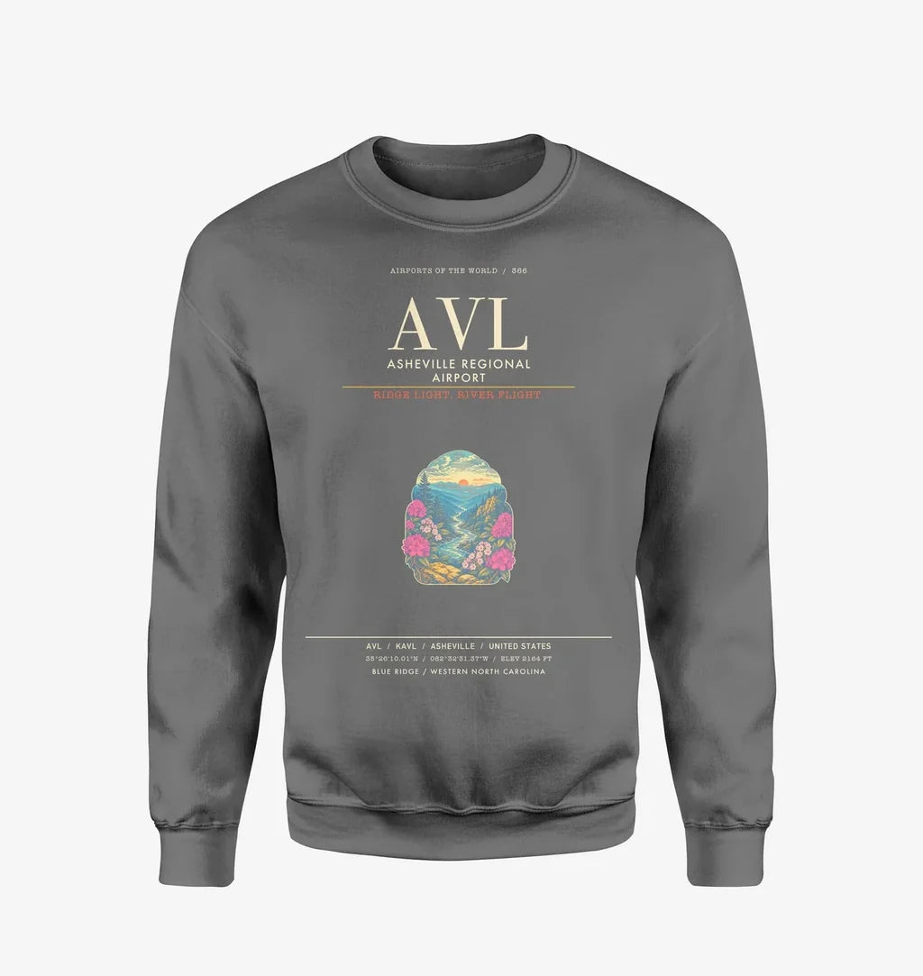 Asheville Regional Airport AVL Sweatshirt - Gray