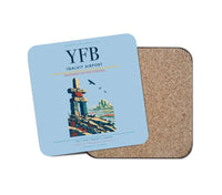 Thumbnail for Iqaluit Airport (YFB) design on light blue 1 piece coaster