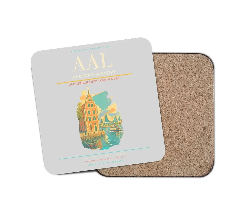 Aalborg Airport AAL Coaster 1-Piece - Light Gray