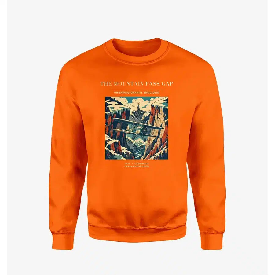 VINTAGE G4253 - The Mountain Pass Gap - Designed Sweatshirts design on orange
