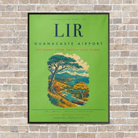 Thumbnail for Guanacaste Airport LIR vertical canvas print - framed - light green background