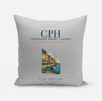 Thumbnail for Copenhagen Airport Kastrup (CPH) design on light gray pillow