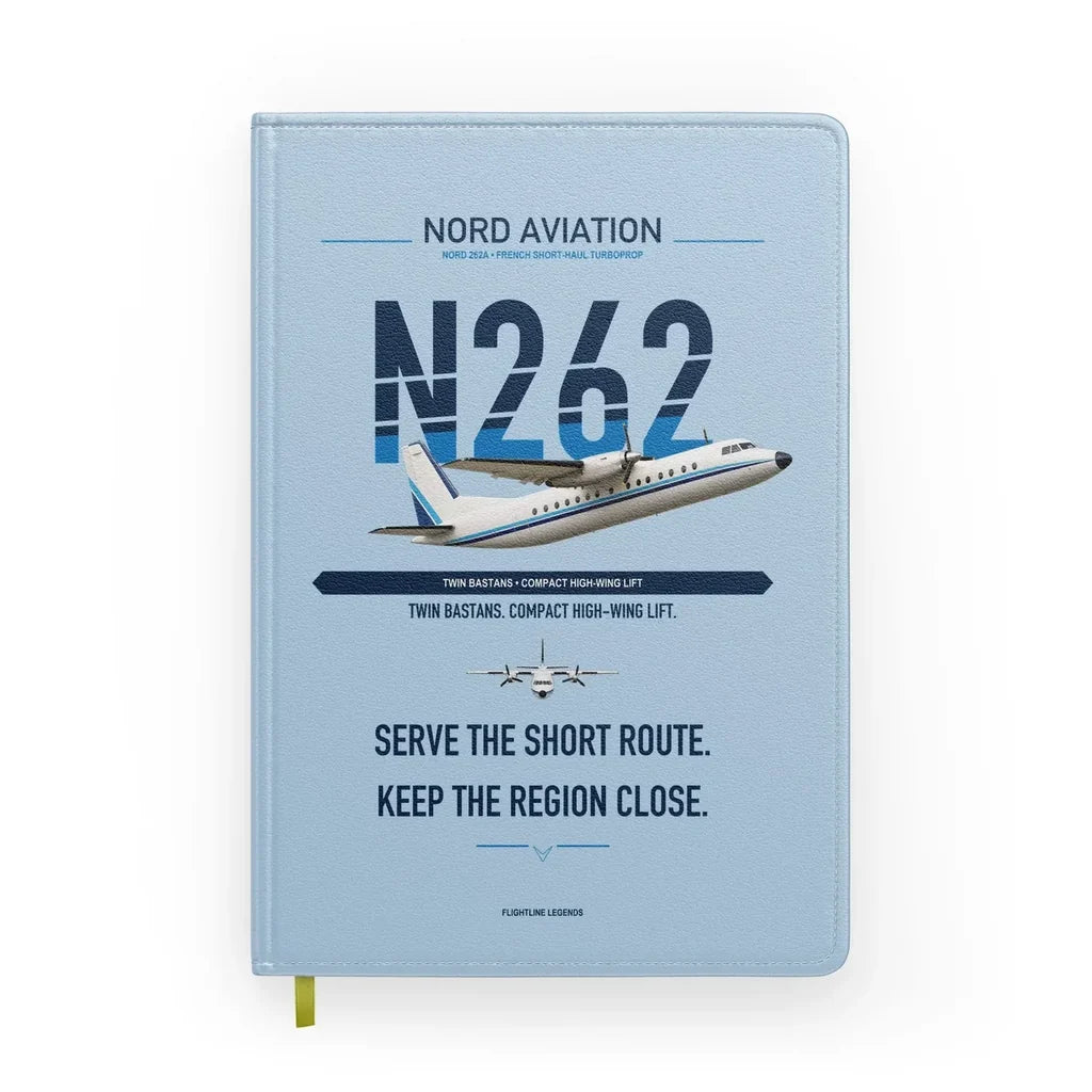 Nord 262A design on light blue notebook
