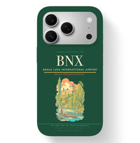 Thumbnail for Banja Luka Airport (BNX) design on dark green iPhone 17 Pro MagSafe case