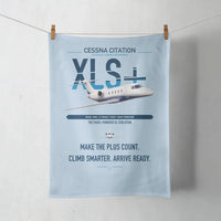 Thumbnail for Cessna Citation XLSPlus design on light blue towel