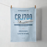 Thumbnail for Bombardier CRJ700 design on light blue towel