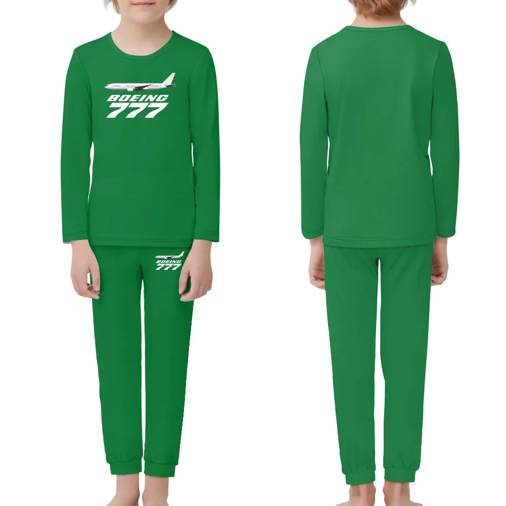 The Boeing 777 children pajamas - Green