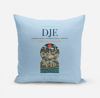 Thumbnail for Djerba-Zarzis International Airport (DJE) design on light blue pillow