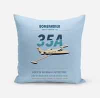 Thumbnail for Bombardier Learjet 35A design on light blue pillow