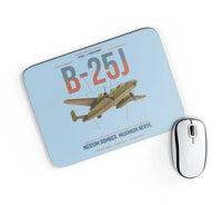 Thumbnail for B-25J Mitchell design on light blue rectangle mouse pad