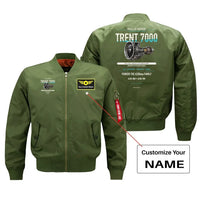 Thumbnail for TRENT 7000 design on green bomber with custom name badge