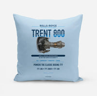 Thumbnail for TRENT 800 design on light blue pillow
