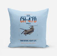 Thumbnail for Boeing CH-47D design on light blue pillow